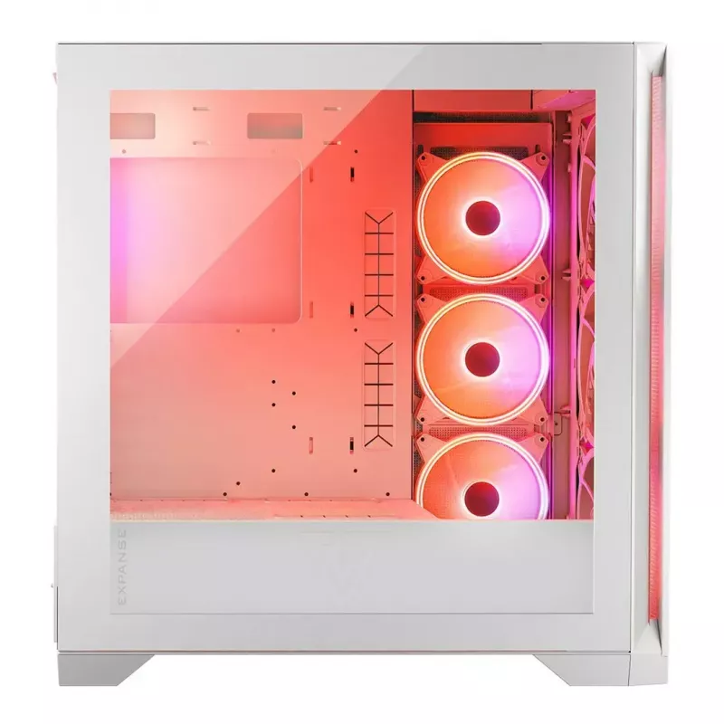 Obudowa PC MODECOM VOLCANO EXPANSE S APEX ARGB Midi Tower Biała — szkło hartowane, ARGB, obsługa micro ATX, GPU do 430 mm