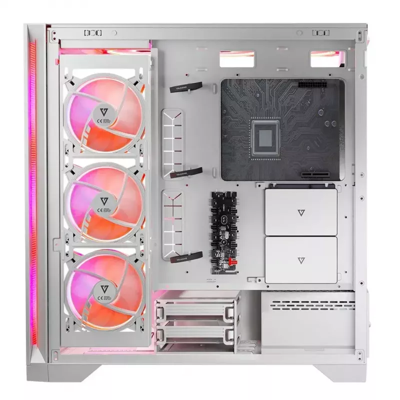 Obudowa PC MODECOM VOLCANO EXPANSE S APEX ARGB Midi Tower Biała — szkło hartowane, ARGB, obsługa micro ATX, GPU do 430 mm