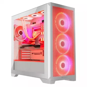 Obudowa PC MODECOM VOLCANO EXPANSE S APEX ARGB Midi Tower Biała — szkło hartowane, ARGB, obsługa micro ATX, GPU do 430 mm
