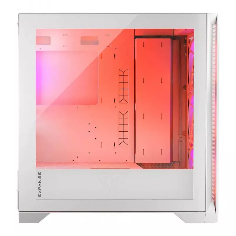 Obudowa PC MODECOM VOLCANO EXPANSE T APEX ARGB MIDI Biała — szkło hartowane, ARGB, USB-C, obsługa micro-ATX, GPU do 430 mm