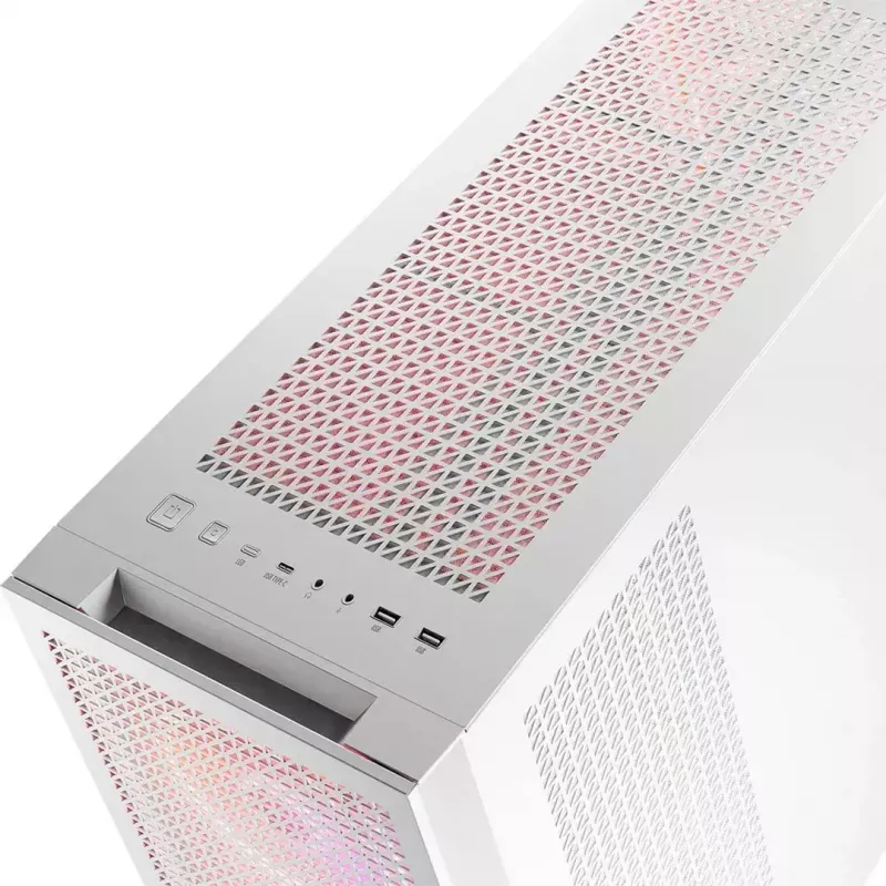 Obudowa PC MODECOM VOLCANO EXPANSE T APEX ARGB MIDI Biała — szkło hartowane, ARGB, USB-C, obsługa micro-ATX, GPU do 430 mm