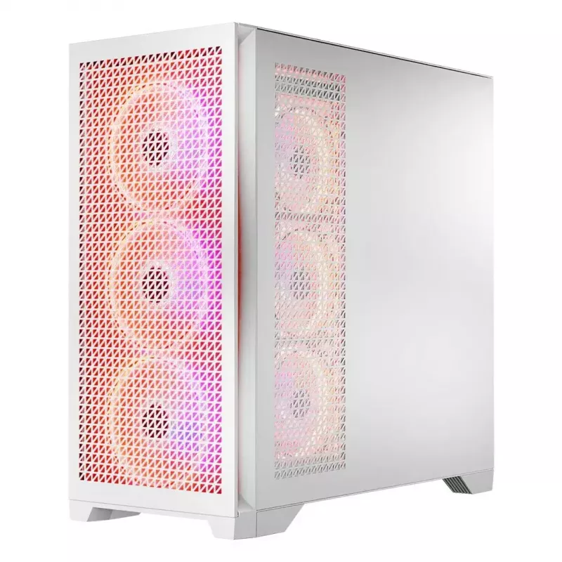 Obudowa PC MODECOM VOLCANO EXPANSE T APEX ARGB MIDI Biała — szkło hartowane, ARGB, USB-C, obsługa micro-ATX, GPU do 430 mm