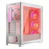Obudowa PC MODECOM VOLCANO EXPANSE T APEX ARGB MIDI Biała — szkło hartowane, ARGB, USB-C, obsługa micro-ATX, GPU do 430 mm