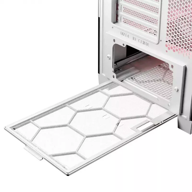 Obudowa PC MODECOM VOLCANO EXPANSE T APEX ARGB MIDI Biała — szkło hartowane, ARGB, USB-C, obsługa micro-ATX, GPU do 430 mm
