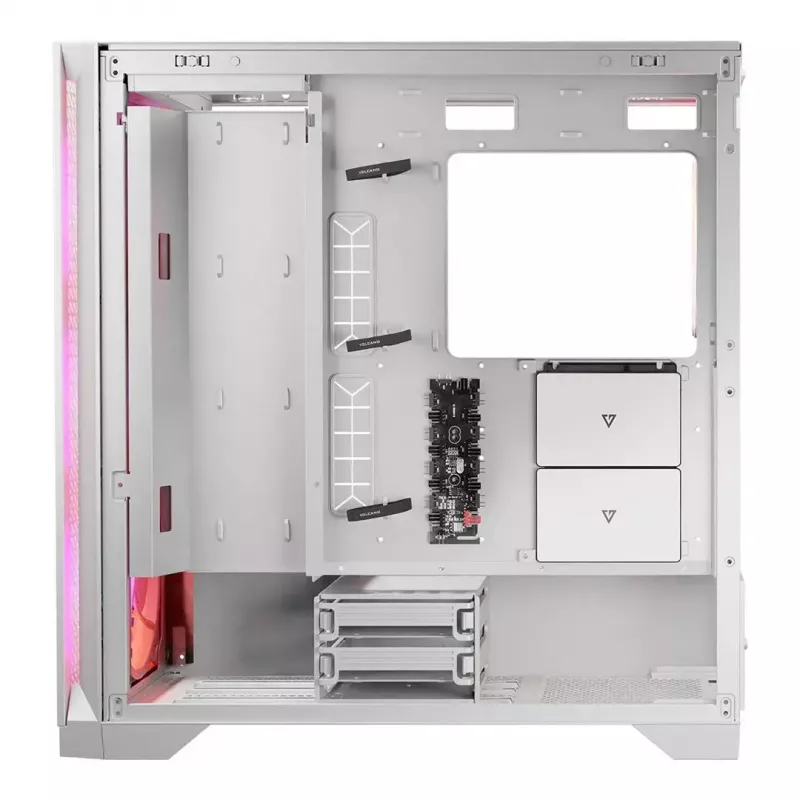 Obudowa PC MODECOM VOLCANO EXPANSE T APEX ARGB MIDI Biała — szkło hartowane, ARGB, USB-C, obsługa micro-ATX, GPU do 430 mm