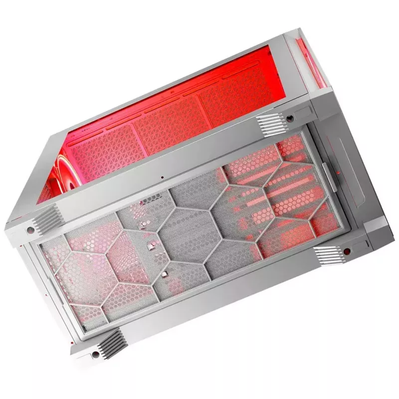 Obudowa PC MODECOM VOLCANO EXPANSE T APEX ARGB MIDI Biała — szkło hartowane, ARGB, USB-C, obsługa micro-ATX, GPU do 430 mm
