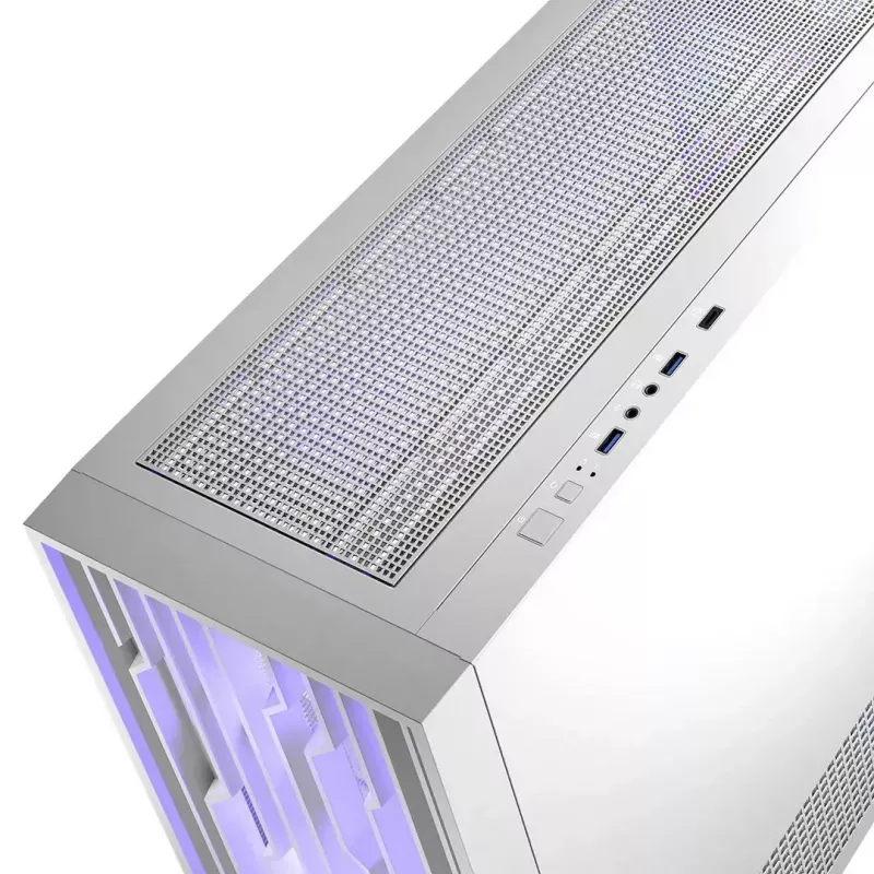 Obudowa komputerowa MODECOM Volcano Perun Apex ARGB biała — Midi Tower, szkło hartowane, ARGB, USB-C, obsługa micro ATX, GPU do 39 cm