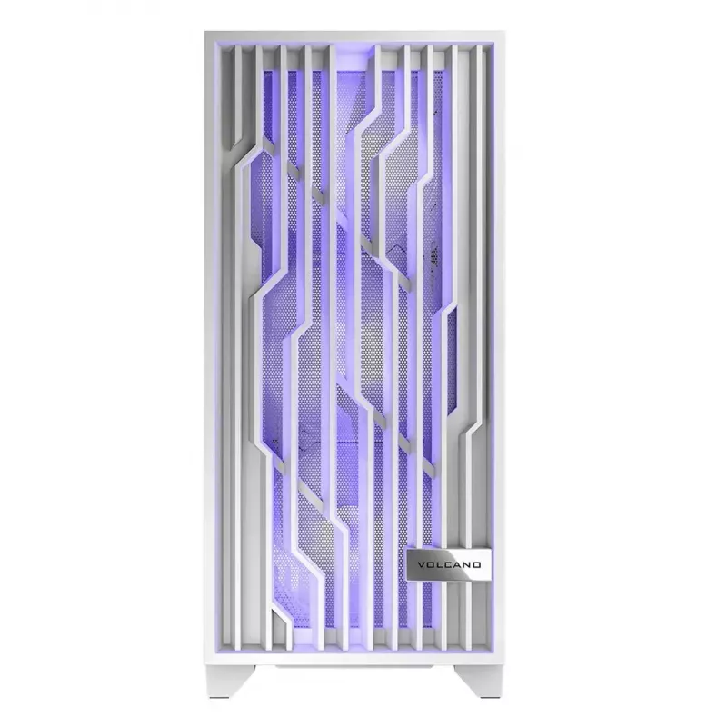 Obudowa komputerowa MODECOM Volcano Perun Apex ARGB biała — Midi Tower, szkło hartowane, ARGB, USB-C, obsługa micro ATX, GPU do 39 cm