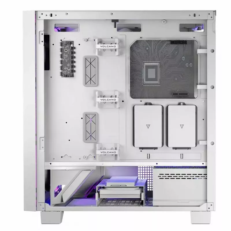 Obudowa komputerowa MODECOM Volcano Perun Apex ARGB biała — Midi Tower, szkło hartowane, ARGB, USB-C, obsługa micro ATX, GPU do 39 cm