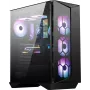 MSI MPG GUNGNIR 110R Mid Tower Obudowa gamingowa do komputera Czarna, USB 3.2 Gen2 Type C, 4 wentylatory 120 mm ARGB, Synchronizacja Mystic Light, Kontroler ARGB 1 na 6, 2 panele ze szkła hartowanego, ATX, mATX, mini-ITX