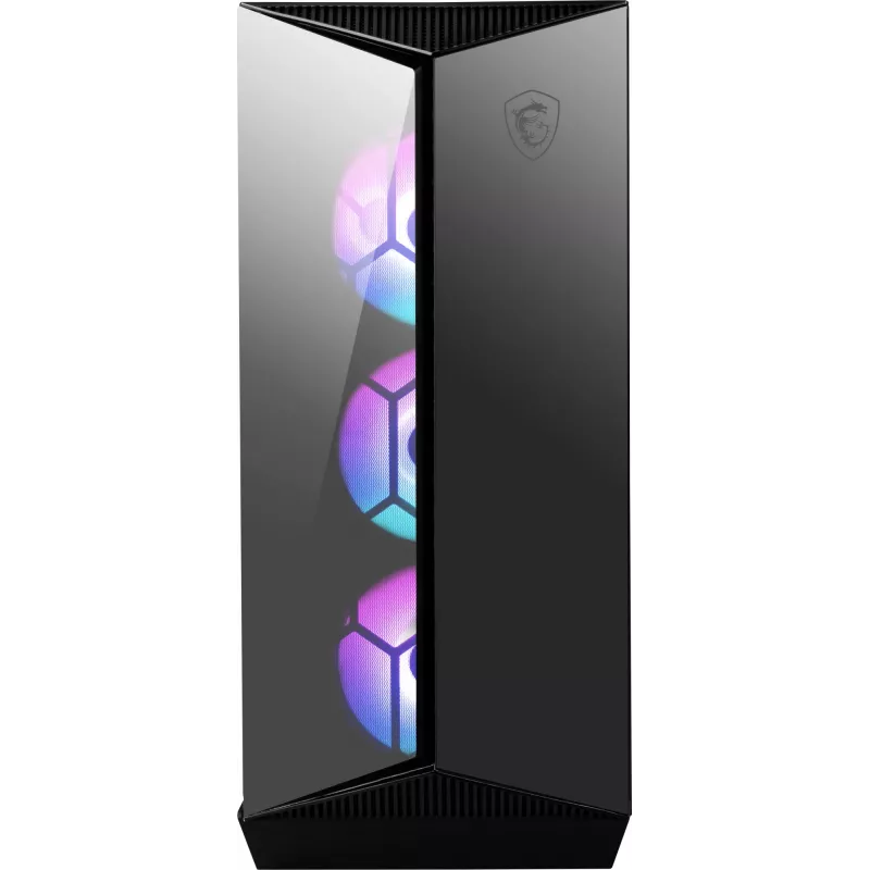 MSI MPG GUNGNIR 110R Mid Tower Obudowa gamingowa do komputera Czarna, USB 3.2 Gen2 Type C, 4 wentylatory 120 mm ARGB, Synchronizacja Mystic Light, Kontroler ARGB 1 na 6, 2 panele ze szkła hartowanego, ATX, mATX, mini-ITX