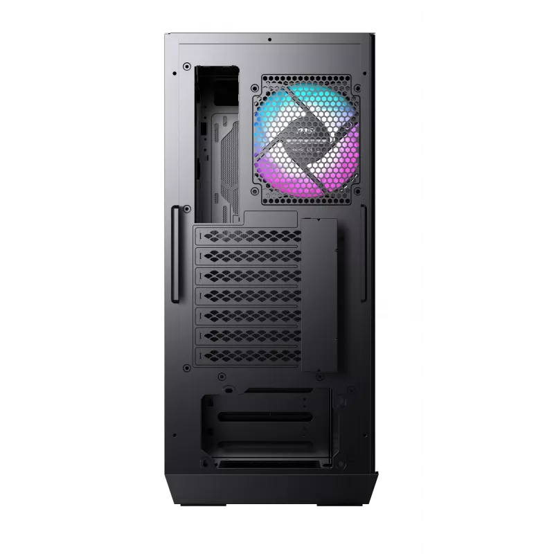 MSI MPG GUNGNIR 110R Mid Tower Obudowa gamingowa do komputera Czarna, USB 3.2 Gen2 Type C, 4 wentylatory 120 mm ARGB, Synchronizacja Mystic Light, Kontroler ARGB 1 na 6, 2 panele ze szkła hartowanego, ATX, mATX, mini-ITX