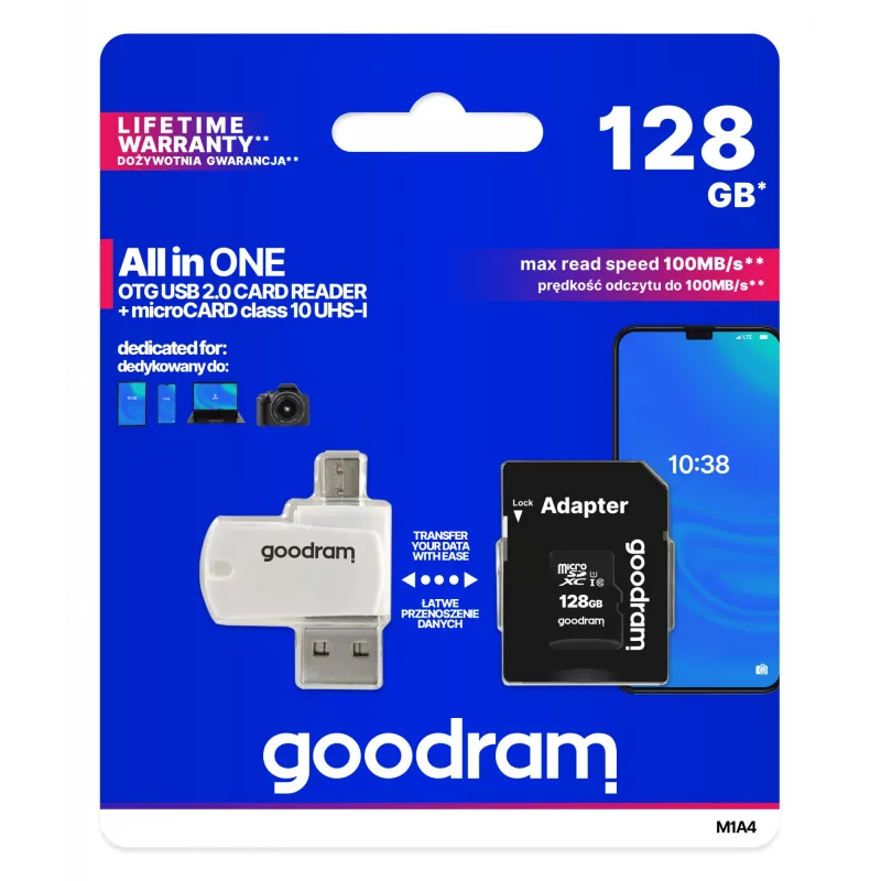 Goodram M1A4 All in One 128 GB MicroSDXC UHS-I Klasa 10
