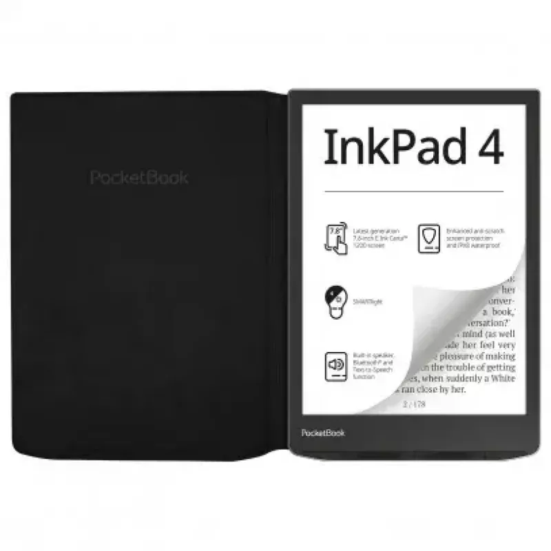 Etui Flip do czytnika e-booków PocketBook 7,8 cala — HN-FP-PU-743G-RB-WW, zamknięcie magnetyczne, czarny