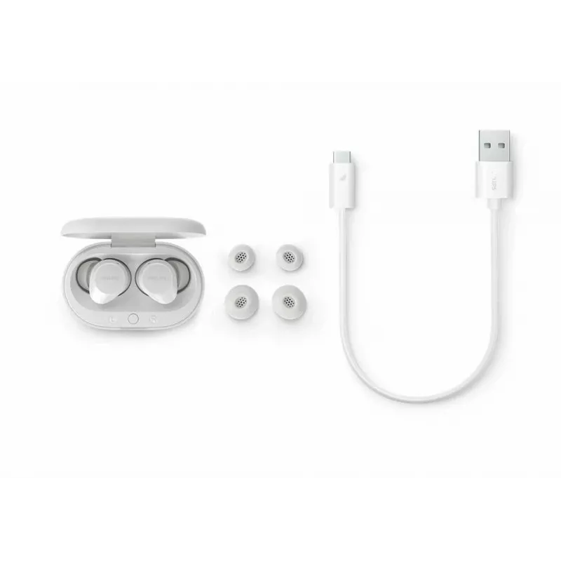 Philips TAT1209WT/00 słuchawki/zestaw słuchawkowy True Wireless Stereo (TWS) douszne Rozmowy/Muzyka Bluetooth Białe