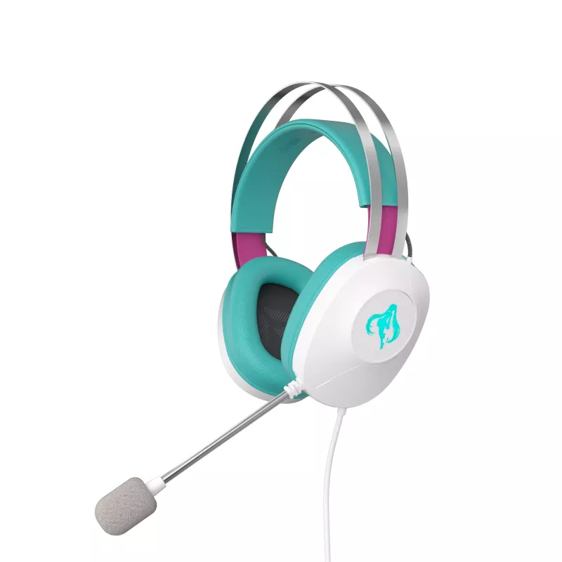 ASUS TUF Gaming H1 Gen II Hatsune Miku Edition Headset Wired Head-band USB Type-A Różowy, Turkusowy, Biały