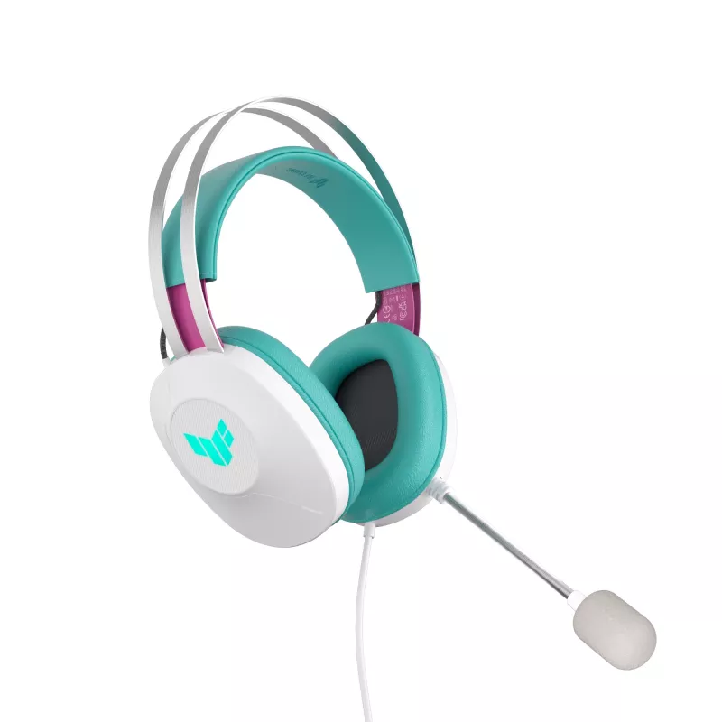 ASUS TUF Gaming H1 Gen II Hatsune Miku Edition Headset Wired Head-band USB Type-A Różowy, Turkusowy, Biały