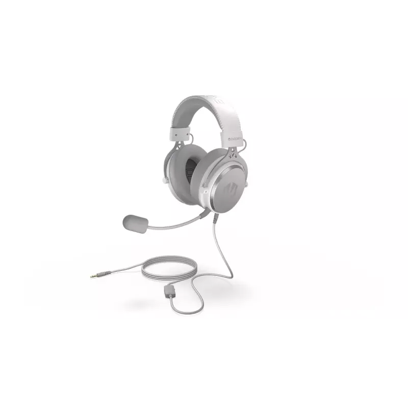 Przewodowy dwuuszny zestaw słuchawkowy ENDORFY VIRO Plus USB Onyx biały — przetworniki 53 mm, 20–20000 Hz, 98 dB, 32 Ω, odłączany mikrofon na wysięgniku, kabel 2,9 m
