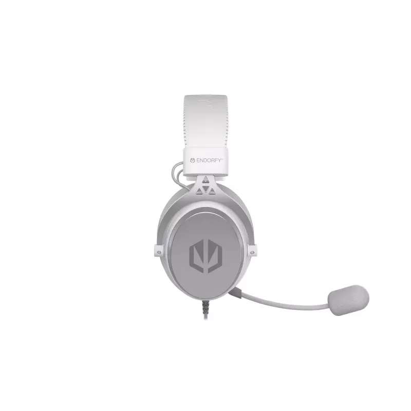 Przewodowy dwuuszny zestaw słuchawkowy ENDORFY VIRO Plus USB Onyx biały — przetworniki 53 mm, 20–20000 Hz, 98 dB, 32 Ω, odłączany mikrofon na wysięgniku, kabel 2,9 m
