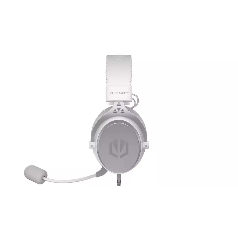 Przewodowy dwuuszny zestaw słuchawkowy ENDORFY VIRO Plus USB Onyx biały — przetworniki 53 mm, 20–20000 Hz, 98 dB, 32 Ω, odłączany mikrofon na wysięgniku, kabel 2,9 m
