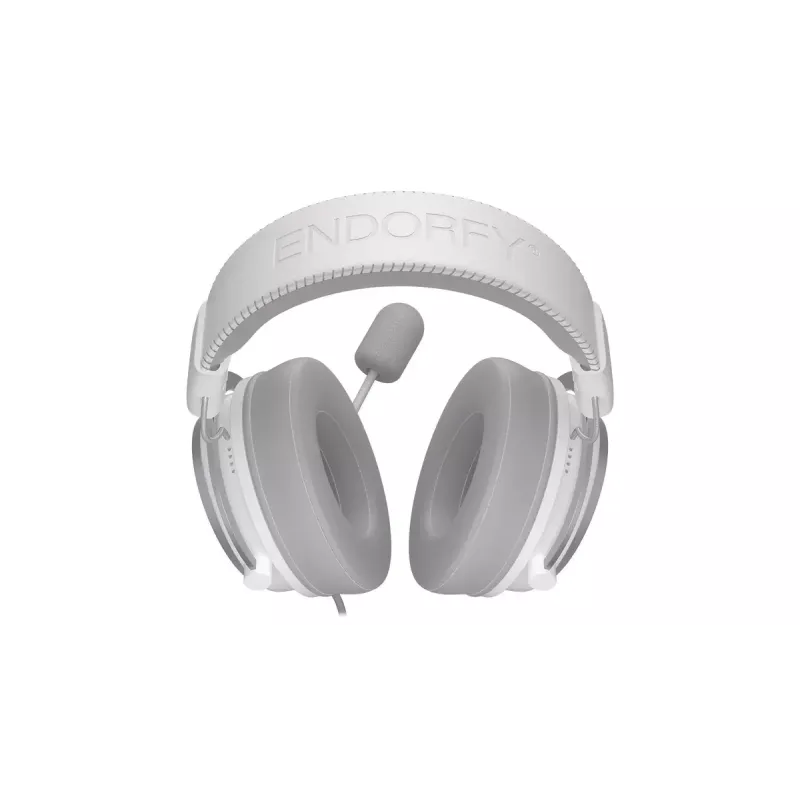 Przewodowy dwuuszny zestaw słuchawkowy ENDORFY VIRO Plus USB Onyx biały — przetworniki 53 mm, 20–20000 Hz, 98 dB, 32 Ω, odłączany mikrofon na wysięgniku, kabel 2,9 m