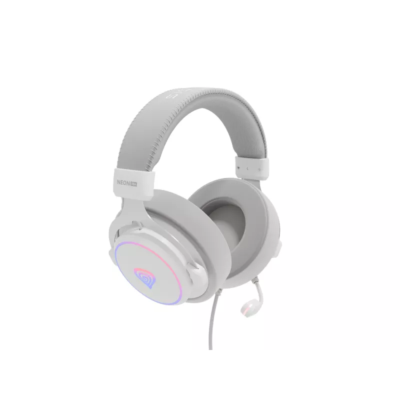 Słuchawki GENESIS Neon 764 Przewodowe Nauszne Gaming USB Type-A Białe