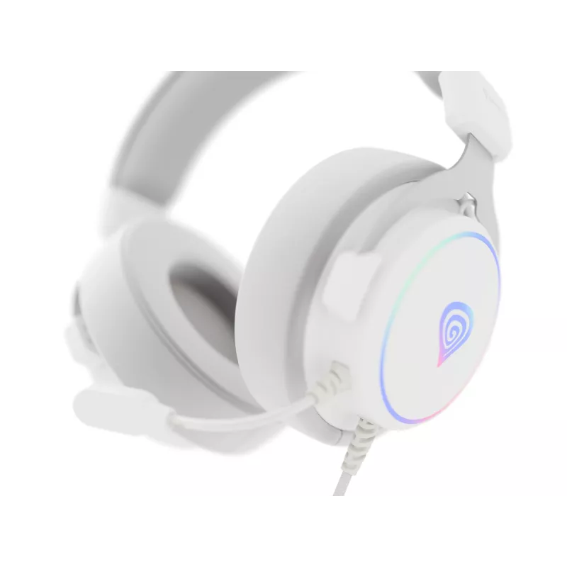 Słuchawki GENESIS Neon 764 Przewodowe Nauszne Gaming USB Type-A Białe