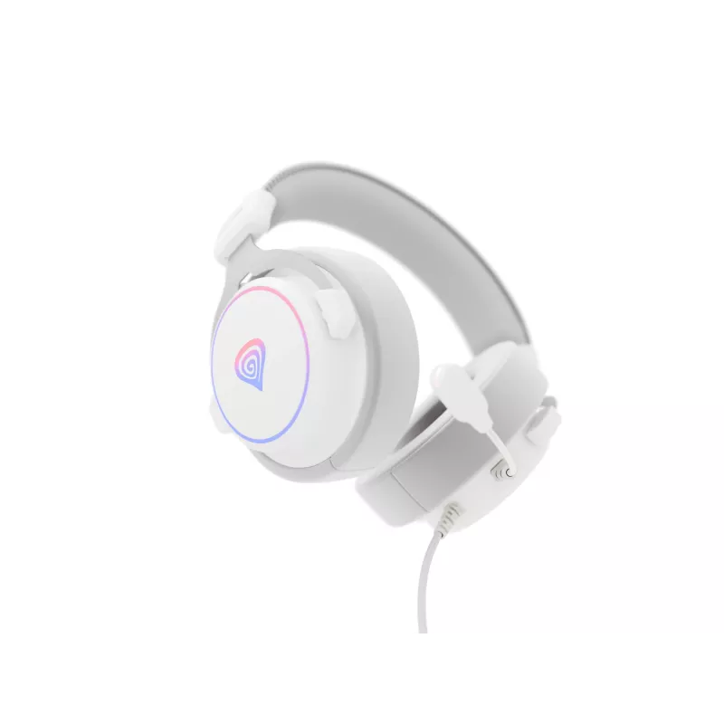 Słuchawki GENESIS Neon 764 Przewodowe Nauszne Gaming USB Type-A Białe