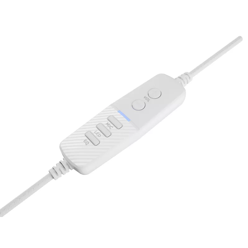Słuchawki GENESIS Neon 764 Przewodowe Nauszne Gaming USB Type-A Białe
