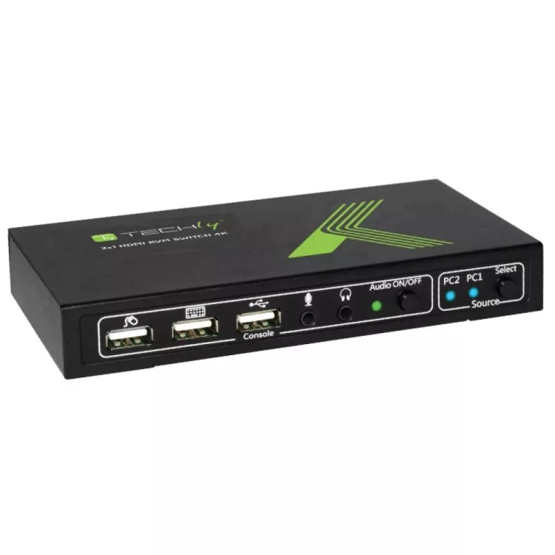 Techly 2x1 USB HDMI 4Kx2K IDATA KVM-HDMI2U przełącznik KVM Czarny