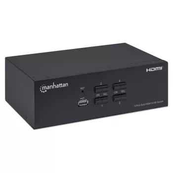 Przełącznik KVM Manhattan 4-portowy 4K@30Hz USB-A Audio Mic