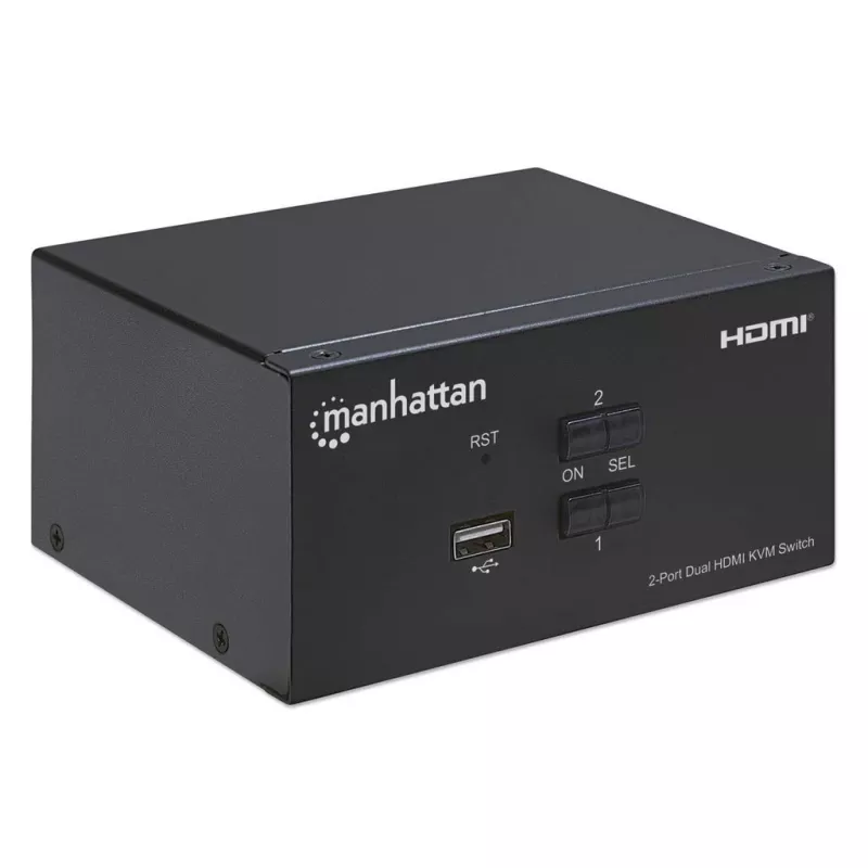 Przełącznik KVM Manhattan 2-Port 4K HDMI USB Audio do sterowania 2 komputerami