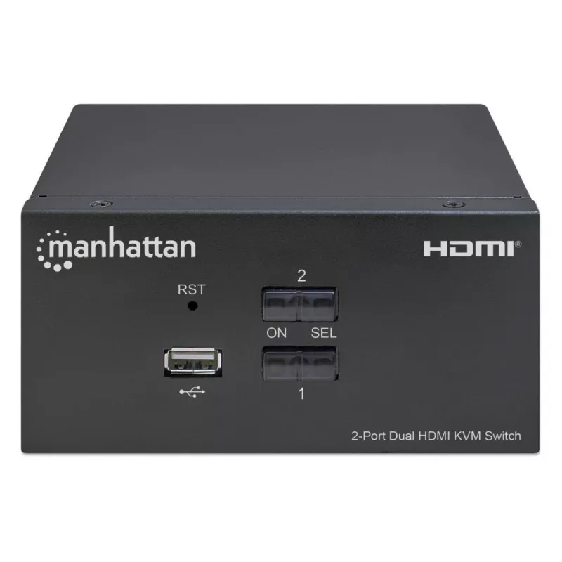 Przełącznik KVM Manhattan 2-Port 4K HDMI USB Audio do sterowania 2 komputerami