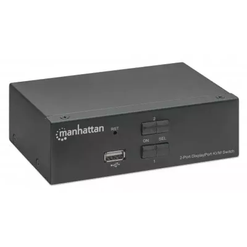 Przełącznik KVM Manhattan DisplayPort 1.2 2-portowy 4K@60Hz USB-A Audio