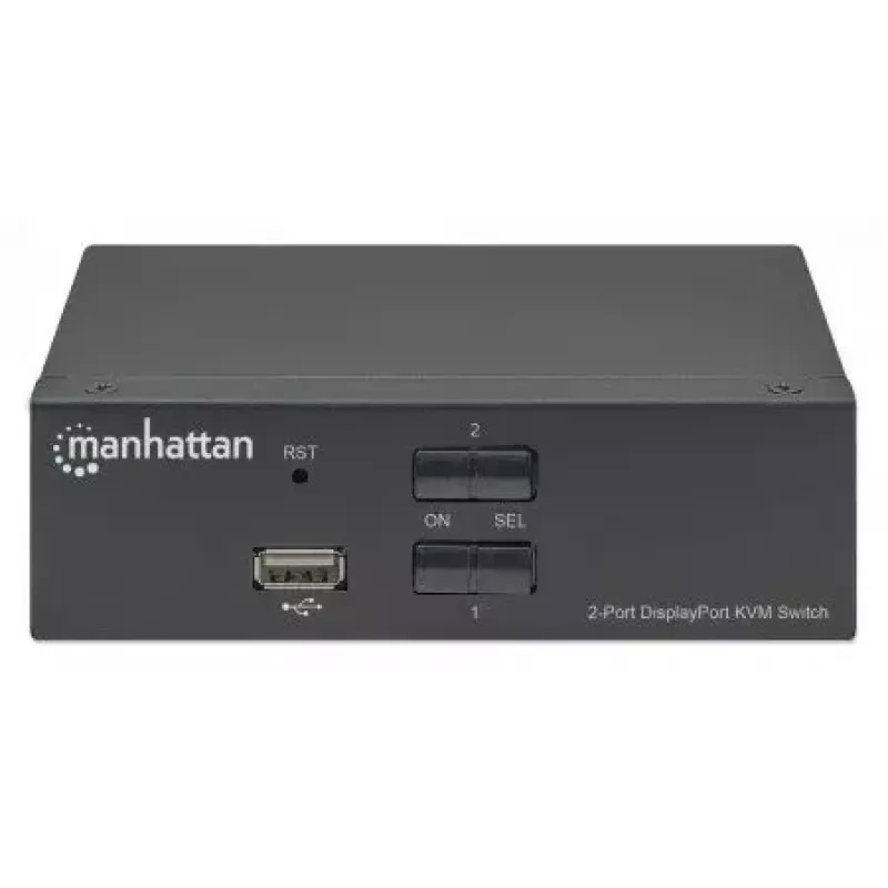 Przełącznik KVM Manhattan DisplayPort 1.2 2-portowy 4K@60Hz USB-A Audio