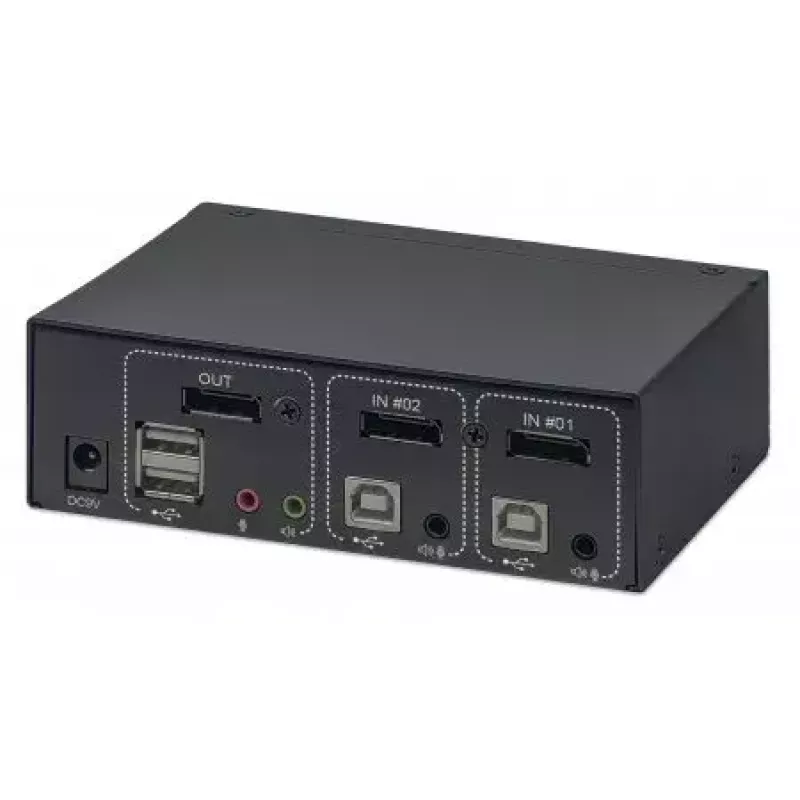 Przełącznik KVM Manhattan DisplayPort 1.2 2-portowy 4K@60Hz USB-A Audio
