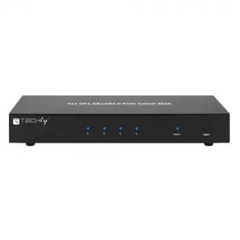Techly IDATA DP-KVM4 Przełącznik KVM do montażu w szafie rack Czarny