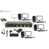 Techly IDATA DP-KVM4 Przełącznik KVM do montażu w szafie rack Czarny