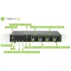 Techly IDATA DP-KVM4 Przełącznik KVM do montażu w szafie rack Czarny