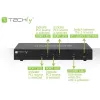Techly IDATA DP-KVM4 Przełącznik KVM do montażu w szafie rack Czarny