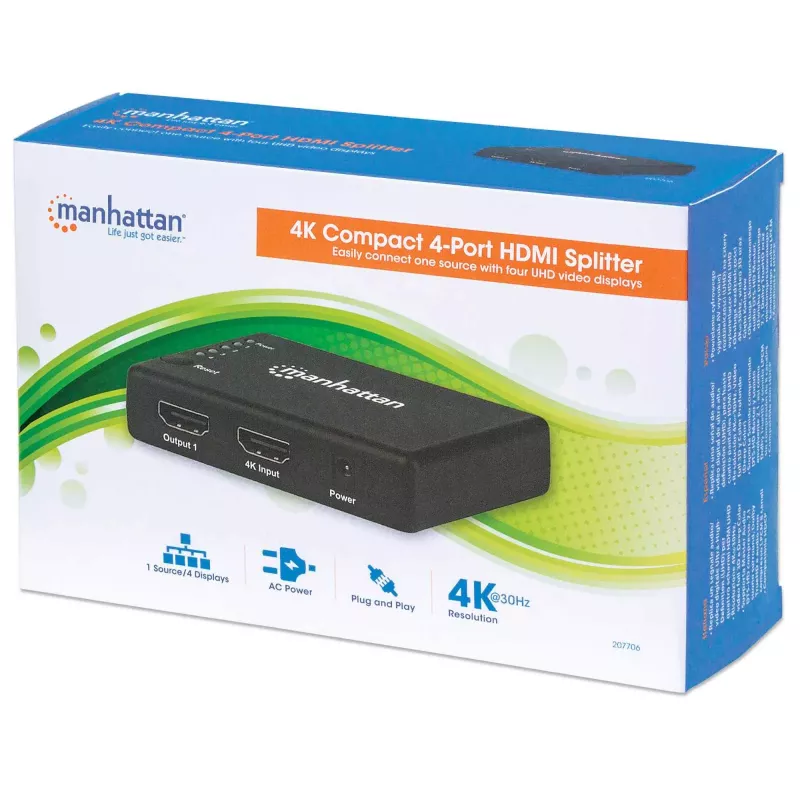HDMI Splitter Manhattan 4-Port Compact