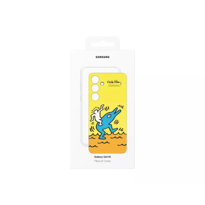 Cover Samsung Keith Haring Flipsuit Case dla S24 FE Żółty