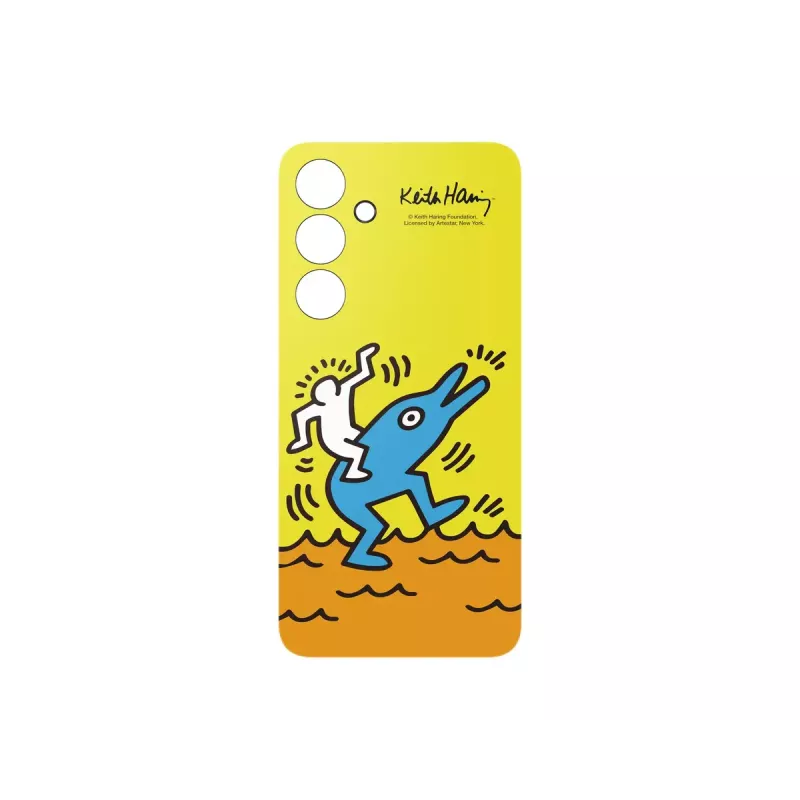 Cover Samsung Keith Haring Flipsuit Case dla S24 FE Żółty