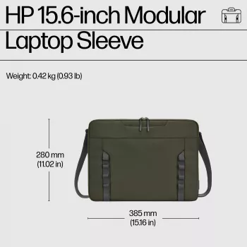 HP 15.6-calowy modułowy pokrowiec na laptopa, etui pokrowiec, 39,6 cm (15,6 cala), 420 g