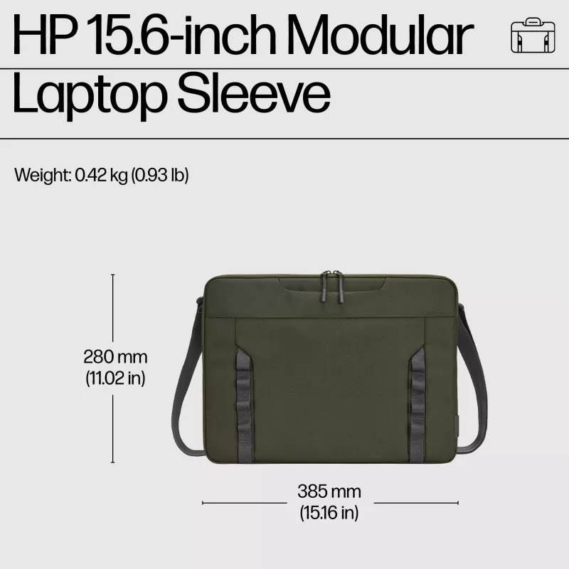 HP 15.6-calowy modułowy pokrowiec na laptopa, etui pokrowiec, 39,6 cm (15,6 cala), 420 g