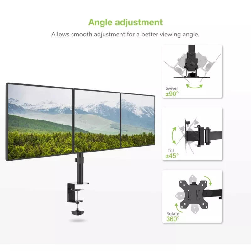 Stojak biurkowy Techly 13-24 cali na 3 monitory z terminalem” ICA-LCD 482-T