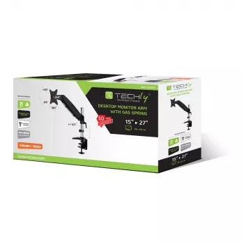 Techly Tubularna sprężyna gazowa do biurka do monitora 15-27 inch 360 mm Czarna ICA-LCD 111-BK