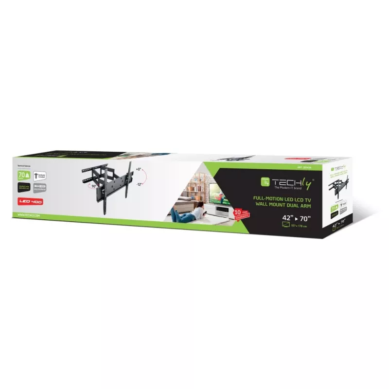 Techly 42-70 cali Uchwyt ścienny do telewizorów LED LCD Full-Motion Dwóchramienny ICA-PLB 147XL