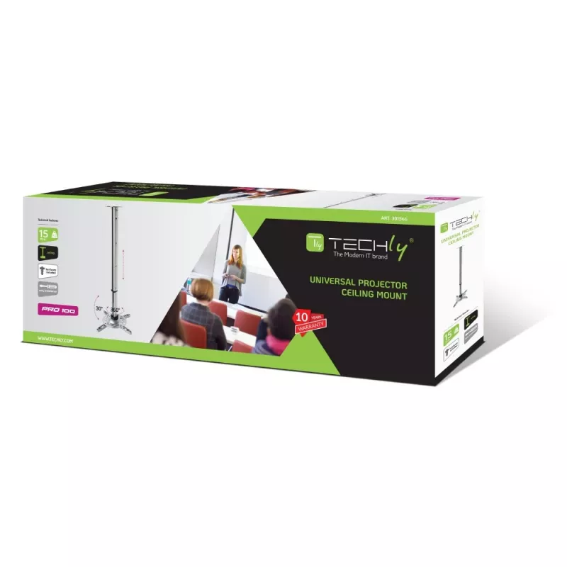 Techly Przedłużenie do montażu sufitowego projektora 60-102 cm Srebrny ICA-PM 102XL