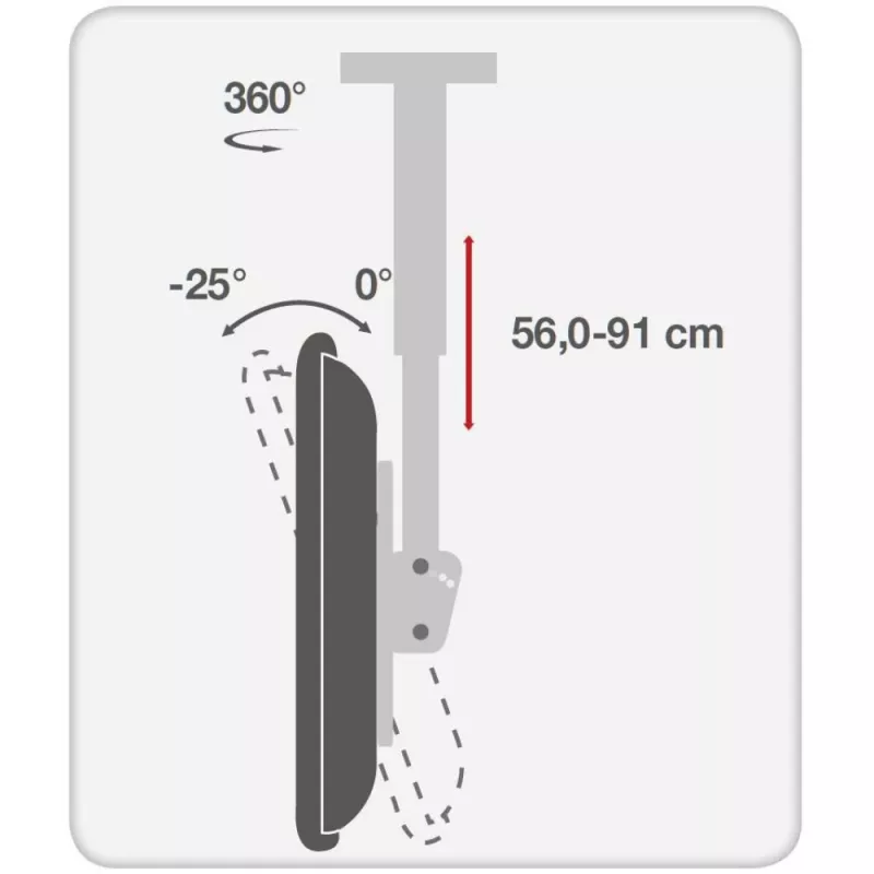 Techly 37-70 Telescopic Ceiling Universal LED TV LCD Support” ICA-CPLB 946S